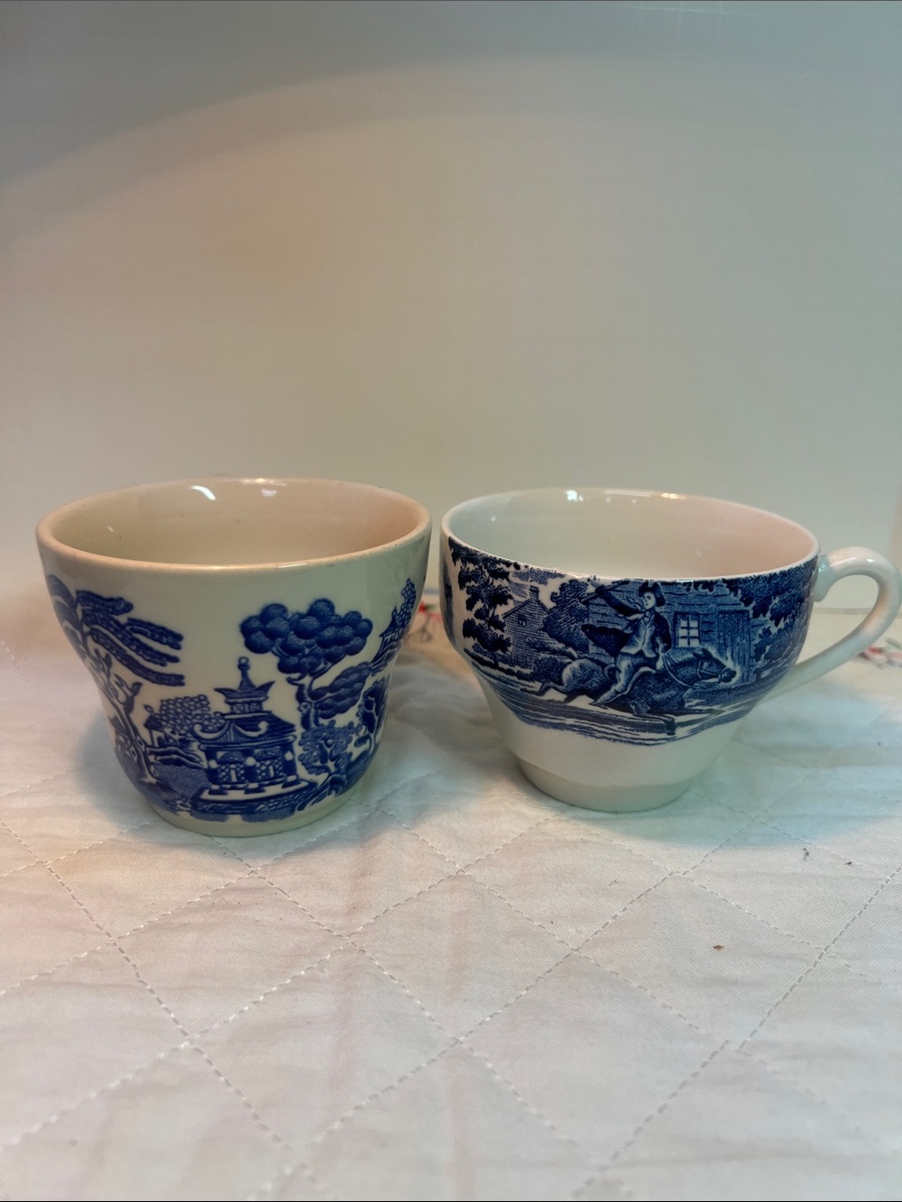 Blue Willow Teacup plus Liberty Blue Teacup
